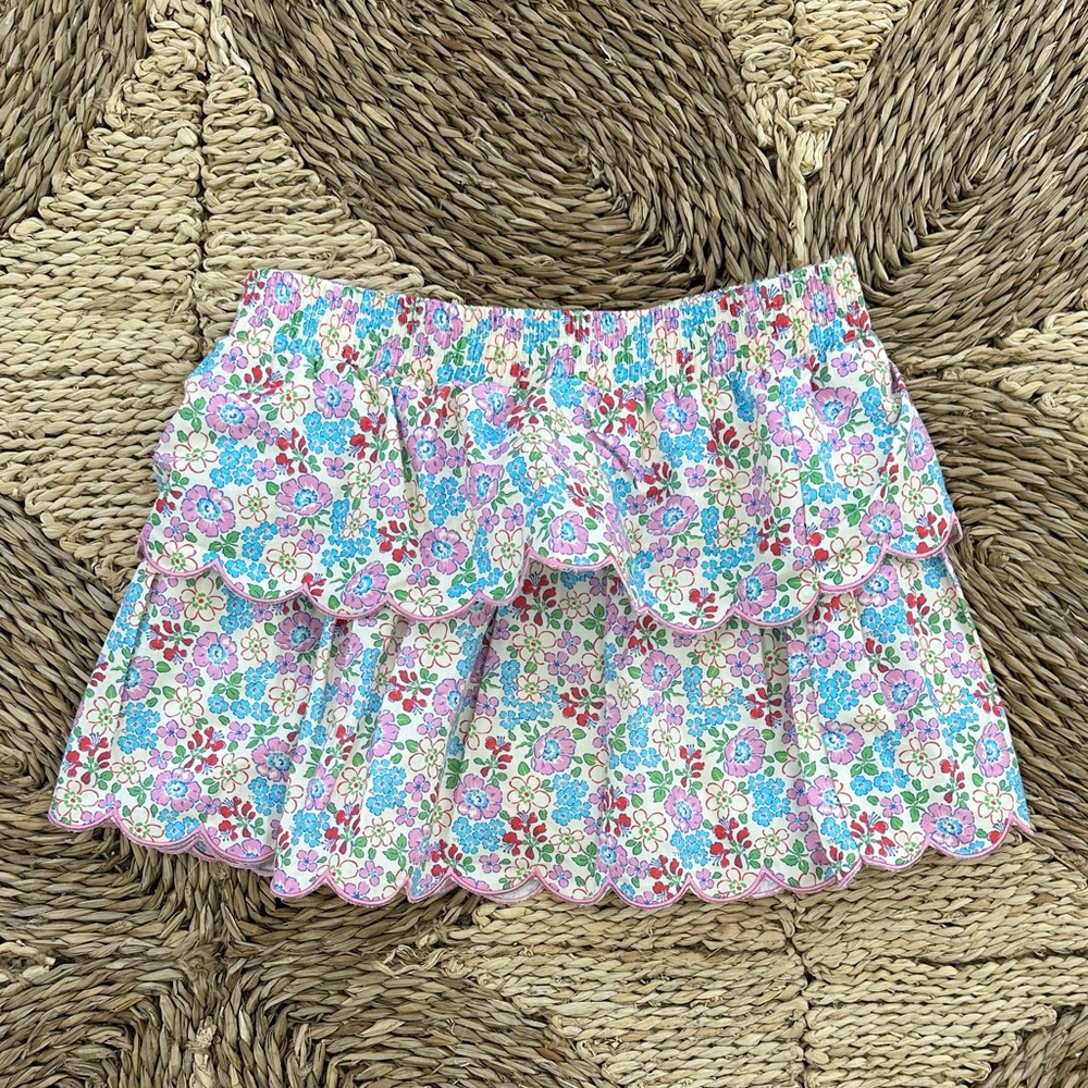 Bisby Floral Scalloped Mini Skort